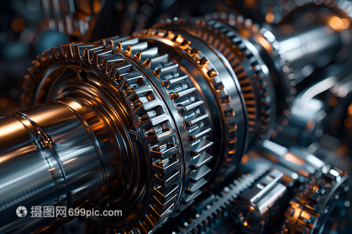金屬齒輪機(jī)械的近景